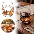 thumbnail image 2 of Autumn Stemless Glass Fall Clear Drinking Tumbler Thanksgiving Squirrel Pumpkin Maple Leaf Printed Table Drinkware for Juice Beverages for Home Dinner Party Gathering, 2 of 5
