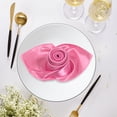 thumbnail image 1 of Nvzi 4 servilletas de satén rosa sedoso de 11,81 x 11,81 pulgadas, servilletas de tela de satén cuadradas, fiestas, decoración de restaurantes, Acción de Gracias, Navidad, 1 of 4