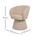 thumbnail image 2 of Ilios Innova | Silla Capri Giratoria 360° de Acento, Sillón Moderno Tapizado con Textura tipo Bouclé, Diseño Orgánico para Comedor, Sala o Recámara, Estructura de Madera Robusta, Color Beige, 2 of 9