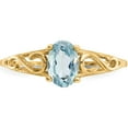 thumbnail image 5 of 14K Yellow Gold Madi K Synthetic Aquamarine Ring (Size 5) Made In United States gk277, 5 of 5