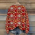 thumbnail image 5 of Women's Christmas Print Cardigan Long Sleeve Round Neck Knit Sweater for Fall and Winter, Cozy and Festive Holiday Top, Ideal as Christmas Sweaters for Women and Christmas Gifts,Red,Size S, 5 of 7