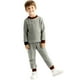 thumbnail image 5 of Conjuntos de blusas y camisas de cuello redondo y manga larga para niños, conjunto de pijama informal cálido de manga larga y pantalones largos para el hogar, conjunto de dos piezas para niños, conjun, 5 of 5