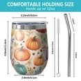 thumbnail image 5 of 12oz Stemless Wine Tumblers Fall Pumpkins and Leaves Pattern Vacuum Insulated Stainless Steel Travel Tumbler Cups Mug with Lid and Straw for Champaign,Cocktail,Beer with Cleaning Brush, 5 of 5