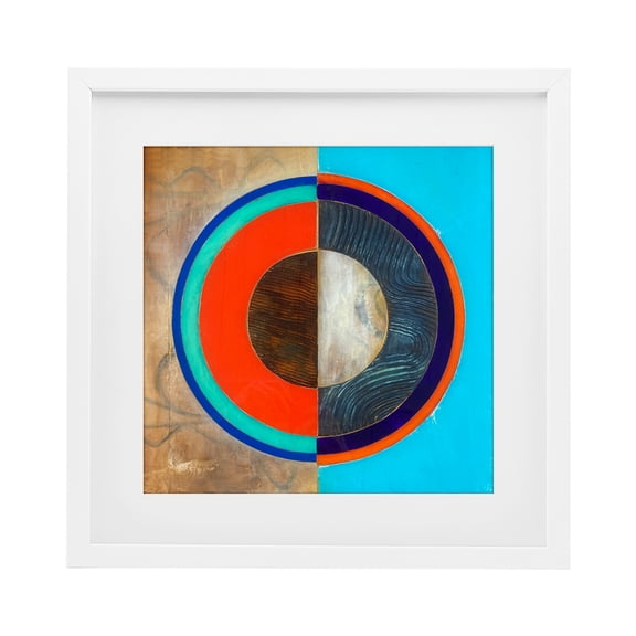 Stupell Industries Red Arc Summer Circle White Framed Print Under Glass, design by Matthew Finger