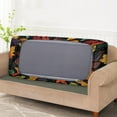 thumbnail image 3 of Renewold Maple Leaves Black Stretch Sofa Seat Cushion Cover Individual Couch Cover Anti-Slip Autumn Fall Chair Slipcover Replacement with Elastic Bottom for Kids, Pets, Dogs, L, 3 of 5