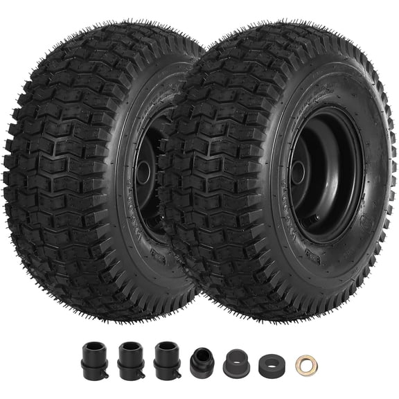 2 Pack 15x6.00-6 Lawn Mover Tire,Flat Free Tractor Turf Tires,15x6x6 Lawn Mover Tire And Wheel For Ridding Lawn Mover Garden Tractor