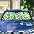 thumbnail image 4 of Yayeee Car Windshield Sun Shade Universal Fit Front Visor Protector, Green Dot Triangles Pattern, 4 of 8
