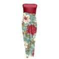 thumbnail image 3 of Femmes Bretelles Froncées Taille Haute Wrap Split Asymétrique Plage Longue Robe Maxi, 3 of 4