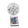 thumbnail image 1 of Luces LED sumergibles IP68 a prueba de agua, 10 LED, 16 efectos de iluminación, foco a batería con control remoto, 1 of 14