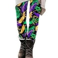 thumbnail image 4 of Hvot&aat Women Mardi Gras Leggings Stretch High Waisted Yoga Pants Sparkly Printed Carnival Party Pant, 4 of 5