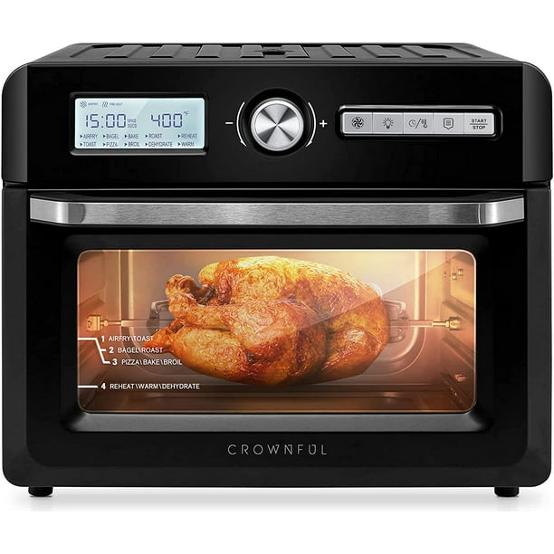 CROWNFUL 19 Quart Air Fryer Toaster Oven, Convection Roaster, 10in1