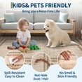 thumbnail image 4 of Washable Area Rug 8x10 Geometric Bordered Solid Washable Rug – Modern Low Pile Non Shedding Carpet with TPR Non Slip Backing, Soft Neutral Floor Mat for Living Room, Bedroom & Nursery, 4 of 9