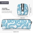 thumbnail image 3 of Cauagu Blue Snake Print Leather Pencil Pen Case - Stationery Bag Portable Stationery Bag Big Capacity Pencil Pouch Cosmetic Organizer Bag for Men & Women, 3 of 7