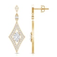 thumbnail image 3 of Rosec Jewels Lab Grown Diamond Dangle Earrings - Art Deco Earrings for Women - EF-VS Quality, 14K Yellow Gold, 3 of 6