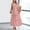 Pink, variant on ZEHJUHAN Women's Solid Color V-Neck Short Sleeve Maxi Dress with Elastic Waist A-Line Ruffle Hem Summer Casual Dress Pink，S