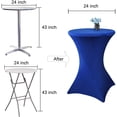 thumbnail image 4 of Nappe Ronde Cocktail Spandex Élastique Extensible Couverture de Table Décorative 24 x 43 Pouces Bleu Royal, 4 of 4