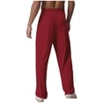 thumbnail image 2 of YiZYiF Men's Latin Dance Pant Salsa Rumba Tango Competition Ballroom Practice Pants Trousers Burgundy M, 2 of 5