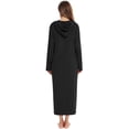 thumbnail image 5 of Magazine Women Zipper Robe, Long-sleeved Full Length Bathrobe with Pockets and Hood, 5 of 5