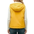 thumbnail image 4 of BCSIOAOI Toddler Girls Vest,Fleece Lined Full Zip Hooded Sleeveless Warm Vest with Pockets Yellow 1-2t, 4 of 6