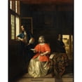 thumbnail image 3 of Pieter De Hooch 20x24 Black Modern Framed Museum Art Print Titled - Interior with a Young Lady Reading a Letter (1668), 3 of 5