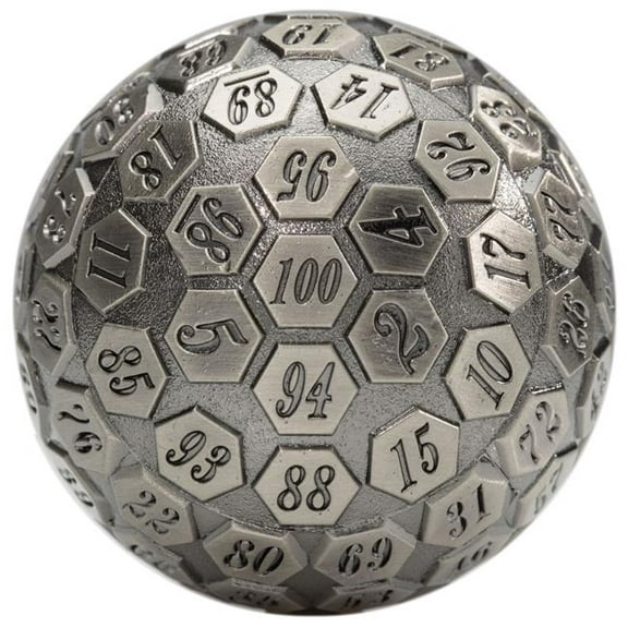 Orb of Predestined Fate D100 Dice, Silver Plated