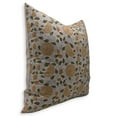 thumbnail image 2 of Fabdivine Block Print Throw Pillow Cover, 14x20 Inch Pure Linen Handmade Cushion Cover, Floral Print Boho Design Mustard Pillow Cover for Sofa and Couch, 2 of 5