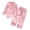 Pink, variant on 3-10T Boys Girls Button Down Pajamas Kids Solid Long Sleeve Top Long Pant Sleepwear