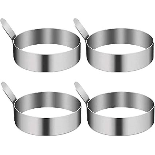 ZHAOCHENG Paquete de anillos para huevos, anillo para molde para huevos, molde para huevos antiadherente de acero inoxidable de 3,5 pulgadas, anillos para huevos para freír huevos, sartenes para panqu