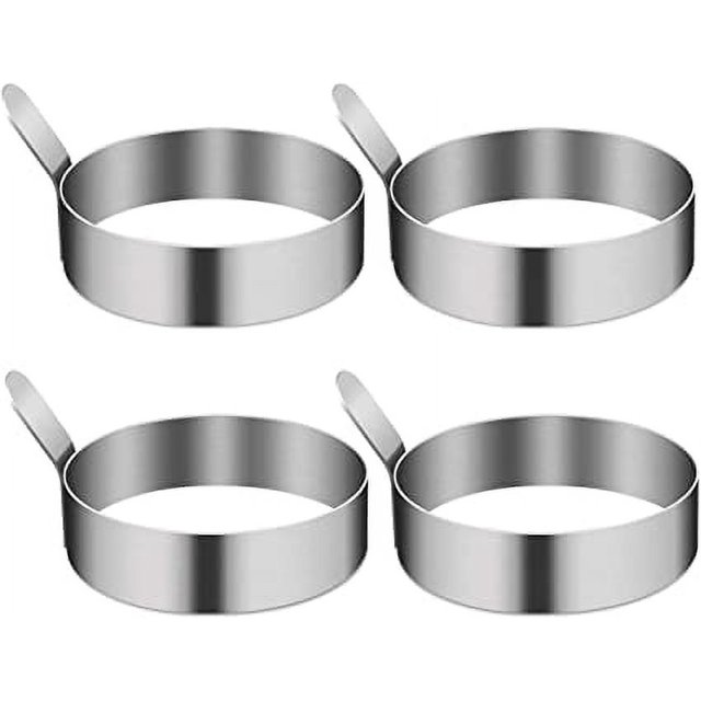 ZHAOCHENG Paquete de anillos para huevos, anillo para molde para huevos, molde para huevos antiadherente de acero inoxidable de 3,5 pulgadas, anillos para huevos para freír huevos, sartenes para panqu