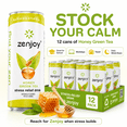 thumbnail image 4 of Zenjoy Stress Reief Drink, Calming Green Tea, Non Alcoholic, Ashwagandha & Lemon Balm for Stress Relief, L - Theanine for Focus (12 Pack) (Honey), 4 of 8