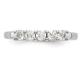 thumbnail image 4 of Solid 14K White Gold Five Stone Diamond Wedding Ring Band with CZ Cubic Zirconia Size 6, 4 of 8