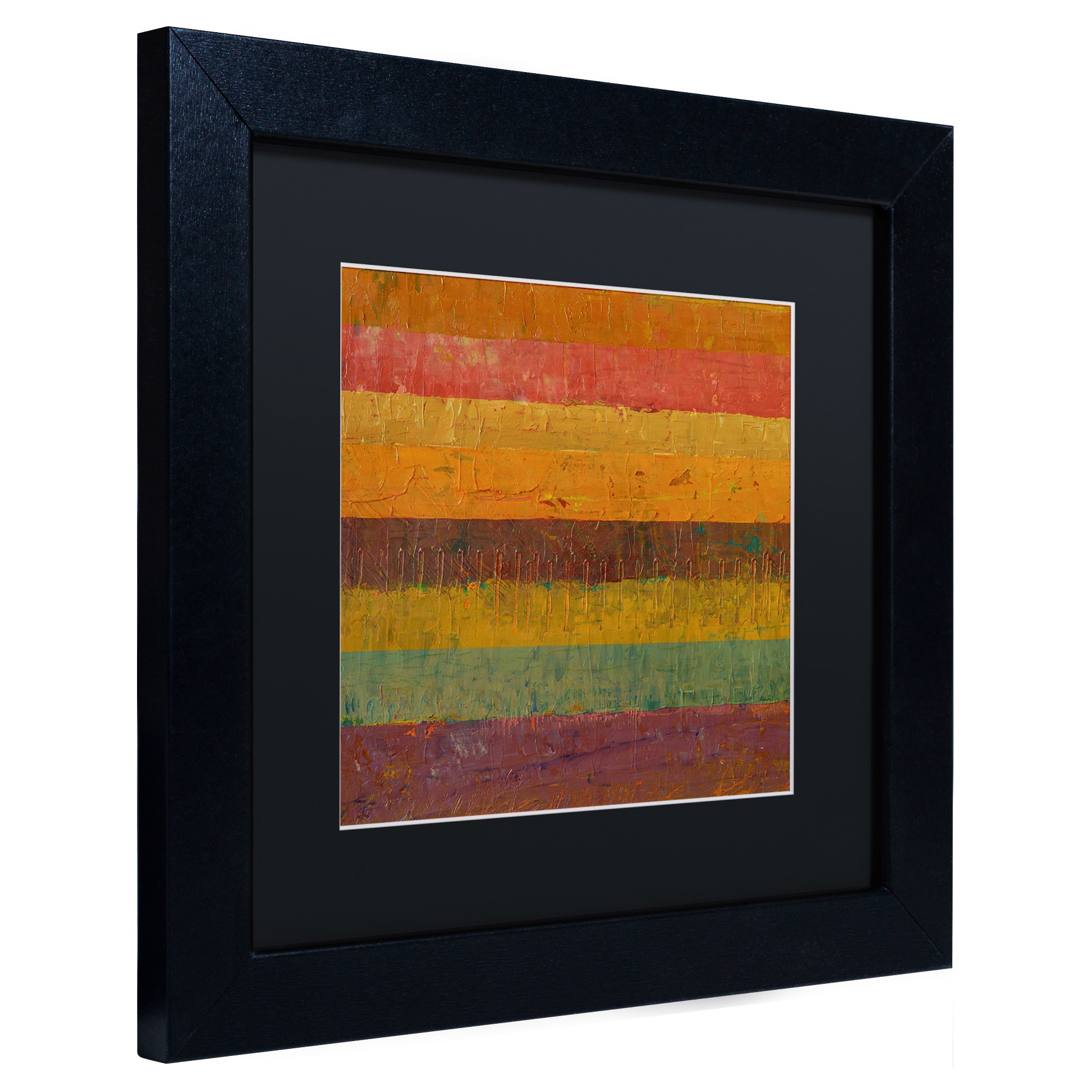 Trademark Fine Art "Orange Line" Canvas Art by Michelle Calkins, Black Matte, Black Frame