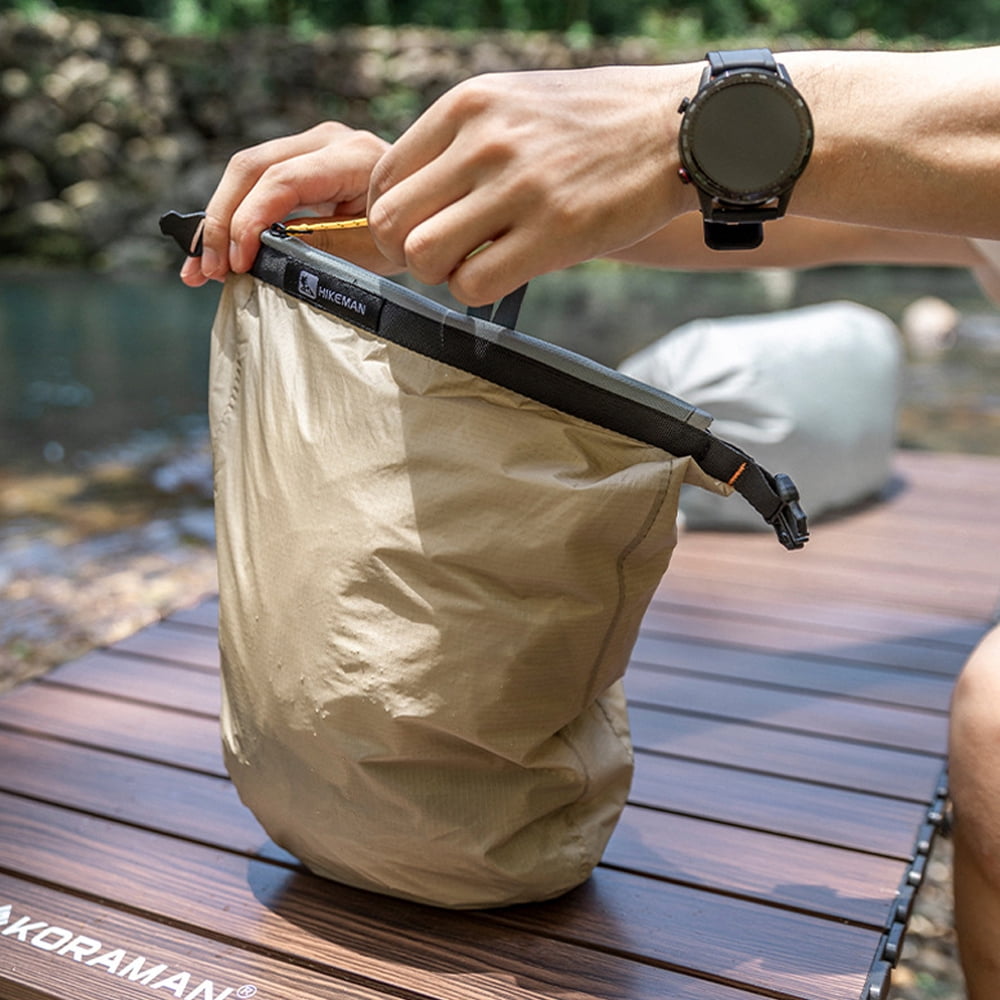 Rupoun Outdoor Waterproof Dry Bag Silicon Coated Nylon Camping Drifting Swimming Clothes Storage Sack in Gray M (7.87 inches / 20 cm) Lightweight & Easy Clean Ideal For River Trekking