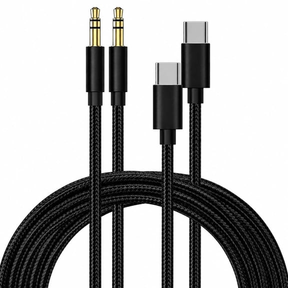 USB C to 3.5mm Aux Cable 2 Pack 6FT Braided Type C to 3.5mm Audio Cable, Stereo AUX Cord for Car, Headphones, Speakers, Compatible with iPhone 15/16, Samsung Galaxy, iPad, Pixel and USB-C Devices