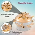 thumbnail image 2 of Matashi Home Decorative Dining Tabletop Showpiece Rose Gold Sugar Bowl, Honey Dish, Candy Dish Glass BowlFlower and Vine Design with Spoon, 2 of 7