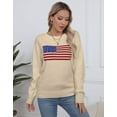 thumbnail image 4 of American Flag Graphic Sweaters for Women 4th of July Crew Neck Sweater Long Sleeve Casual Knit Pullover Sweater Shermie, 4 of 6