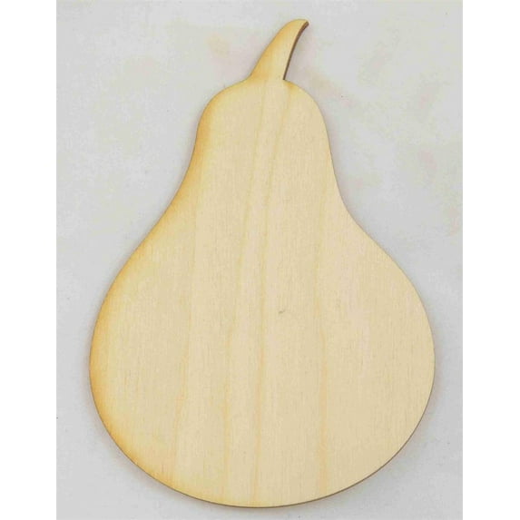 Package Of 10, Small 3.5" X 5" X 1/4" Thick Pear Shaped Wood Cutout