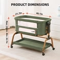 thumbnail image 2 of Angelbliss 3-in-1 Baby Bassinet, Rocking Bedside Bassinet with Firm Mattress and Lockable Wheels, Green, 2 of 7