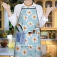 thumbnail image 6 of Lightblue Daisy Flower Purple Petals Apron-Garden Aprons for Women with Pockets-Cotton Linen Waterproof Kitchen Cooking Gardening Aprons Adjustable for Kitchen,Cooking,BBQ and Salon 33x27 Inch, 6 of 7