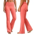 thumbnail image 2 of EliteGoogv Womens Yoga Pants Fold Waist Wide Leg Trousers For Women Summer Vacation Casual Pants Orange 5XL, 2 of 7