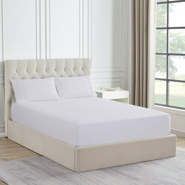 Sweet Home Collection 1500 Supreme Collection Microfiber Flannel Fitted Sheet White - Queen