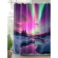 thumbnail image 2 of Shower Curtains Ombre Purple Pink Aurora Bath Curtain Snow River Waterproof Bathroom Shower Curtain Set with Hooks Decoration 72 x 72 Inches, 2 of 7