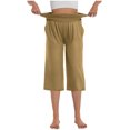 thumbnail image 5 of Chbgutlmr Womens Capri Pants High Waisted Loose Cropped Summer Casual Straight Leg Yoga Pants Pockets, 5 of 9