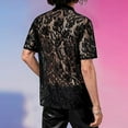 thumbnail image 6 of Zylarhe Men T Shirts Men's Foreign Trade Lace Long Sleeve Shirt Disco Party Men's Shirt Apparel Dress, 6 of 8