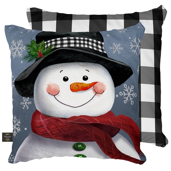 Briarwood Lane Winter Indoor/Outdoor Pillow 17x17 Smiling Snowman For Winter Pillow