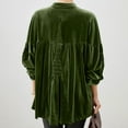 thumbnail image 6 of Hfnxid Women's Solid Color Velvet Blouse 3/4 Length Sleeve Tops 2026 Elegant Tops Trendy Evening Party Shirts Spring Summer Blouses Loose Office Work Shirts, 6 of 9