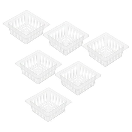 Uxcell 6 Inch Transparent Garden Mesh Cup Net Pots Plastic  for Home Vegetable Flower Planting 12pcs