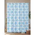 thumbnail image 4 of Winter Snowflakes Standard Shower Curtain Set, Waterproof Shower Curtains for Bathroom, Christmas Blue Check Xmas Farmhouse Washable Fabric Cloth Bath Curtain for Bathtub with Hooks 72x72 Inches, 4 of 6