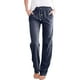 thumbnail image 4 of Pantalones de lino de algodón para mujer Pantalones casuales de cintura elástica pantalones de pierna recta 2024 con cordón sueltos y cómodos pantalones palazzo con bolsillos, 4 of 5