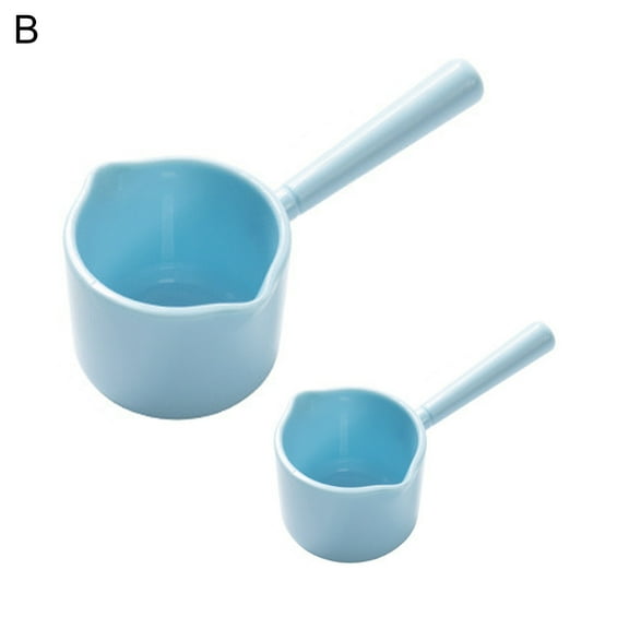 GROFRY 2Pcs/Set Measuring Spoons Solid Color Non-slip Plastic Ergonomic Handle Coffee Scoops for Kitchen